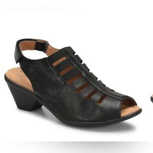-‎ New Comfortiva  Faye black leather sling back sandal. Size 10N